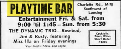 Playtime Bar (Murphys Bar) - Jan 10 1970 Ad